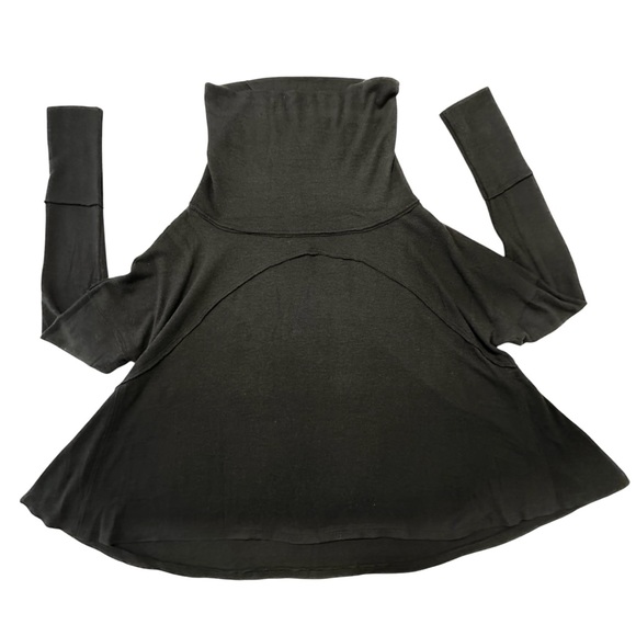 Free People NWT Black Cozy Time Funnel Pullover Top Sz.Sm Minimalist Oversized - Picture 5 of 10